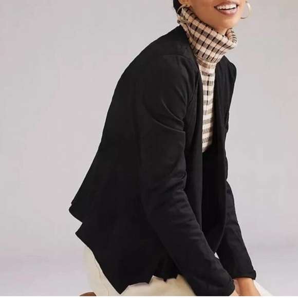 NEW Anthropologie Hutch Draped Faux Suede Jacket Medium - Picture 2 of 11